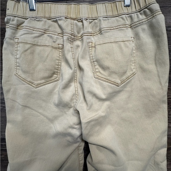 Essentials Tan Trousers Relaxed Fit Elastic Waist Petite 14/16 - Picture 3 of 6